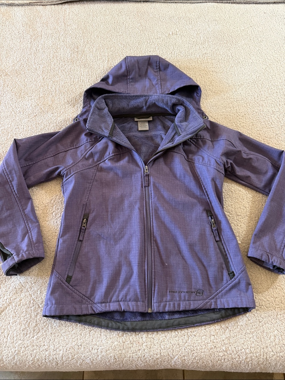 Free Country Purple Hooded Utility Jacket Medium